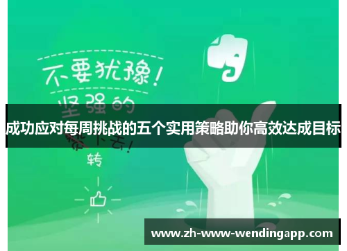 成功应对每周挑战的五个实用策略助你高效达成目标