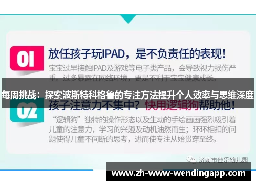 每周挑战：探索波斯特科格鲁的专注方法提升个人效率与思维深度
