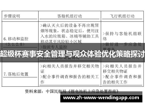 超级杯赛事安全管理与观众体验优化策略探讨