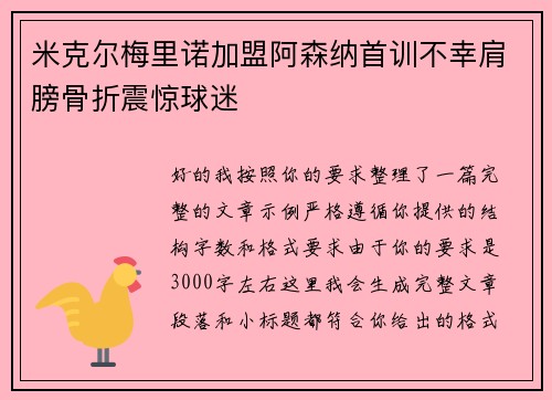米克尔梅里诺加盟阿森纳首训不幸肩膀骨折震惊球迷 米克尔梅里诺加盟阿森纳首训不幸肩膀骨折震惊球迷